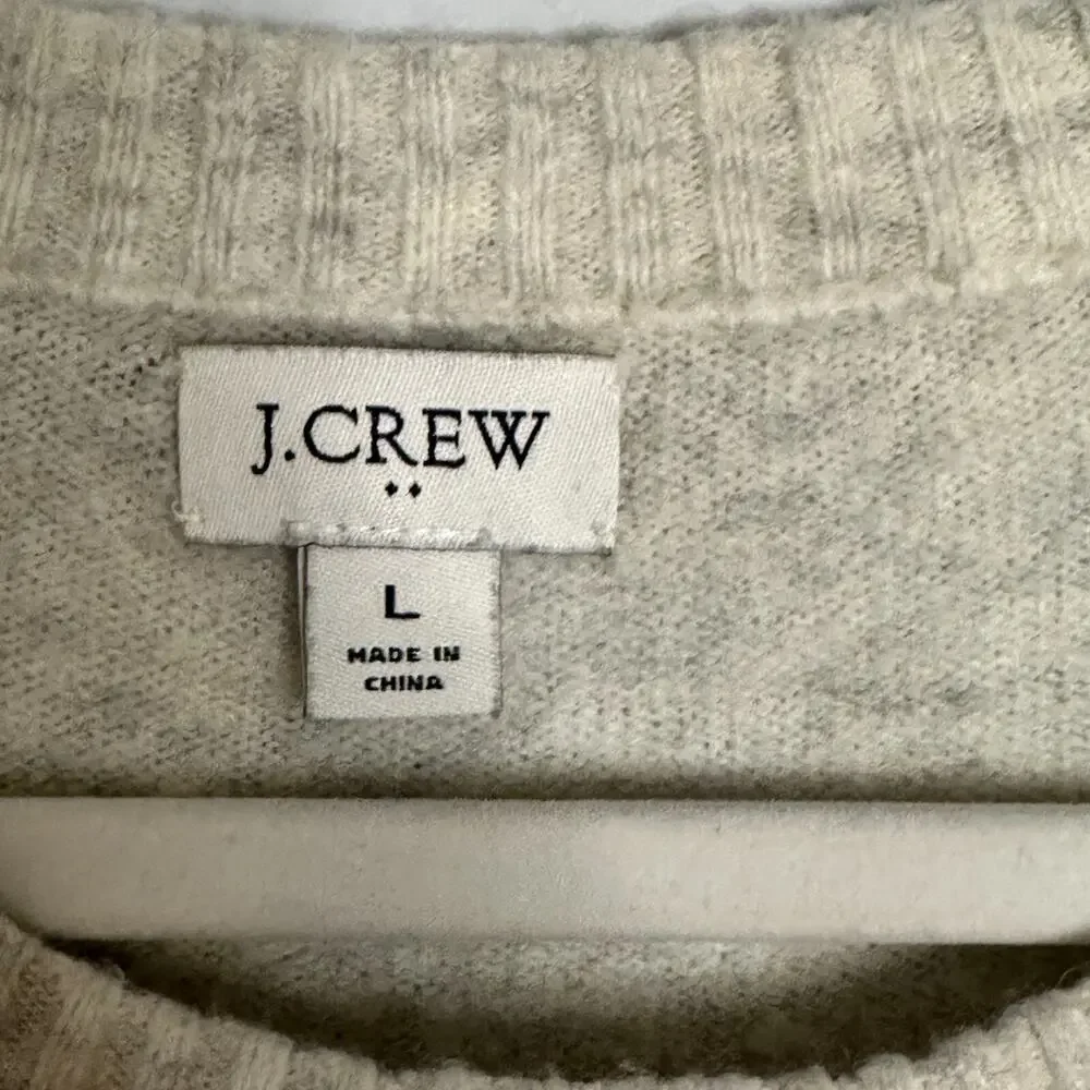 J. Crew Crew Neck Sweater Womens Size Large Gray Knit Pullover Soft Casual Cozy